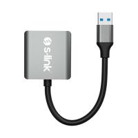 S-LINK SL-CR21 TypeC ve USB3.0 SD/Micro SD 110M/S Hızlı 2 in 1 Metal Kart Okuyucu